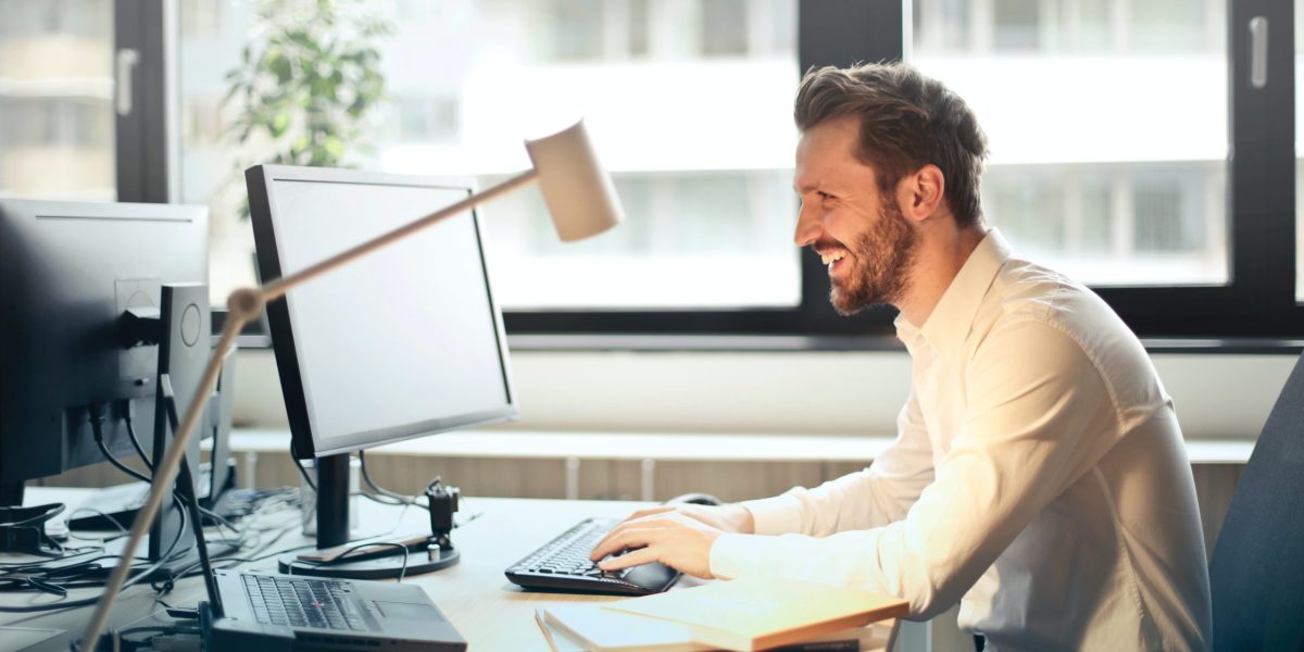 person working on desk